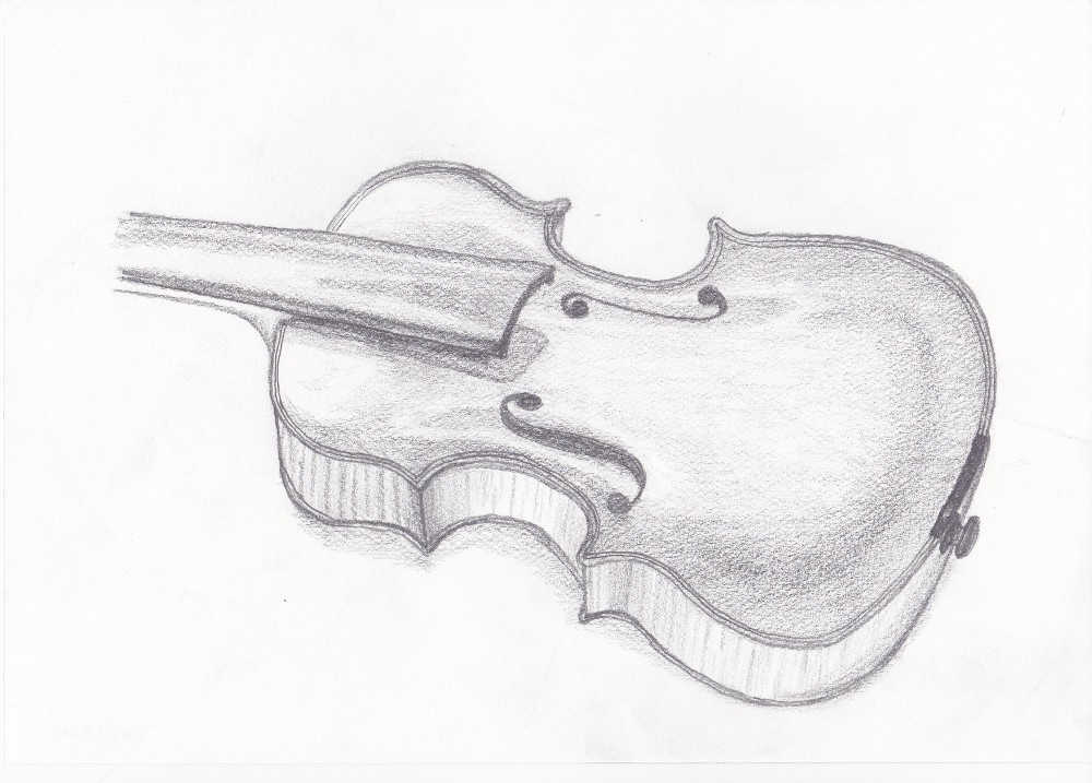 Zeichnung Geige (unfertig)